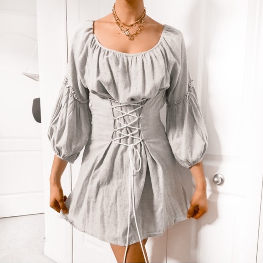 NWT Free People cotton corset renaissance medieval mini dress